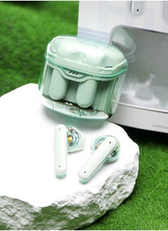 Generic True Wireless Bluetooth Headphones In-Ear Translucent Noise Cancelling Green for iPhone Android  - Image 3