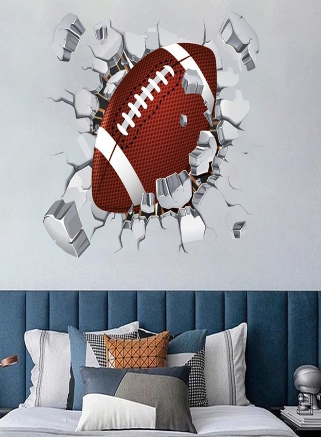 بيسماهير 2 ورقة ملصقات حائط لرياضة الرجبي، ملصقات حائط فنية رياضية لكرة القدم الأمريكية، جدارية فنية للرجال والأطفال والأولاد وعشاق كرة القدم واللاعبين وديكور غرفة النوم والمعيشة - Image 4