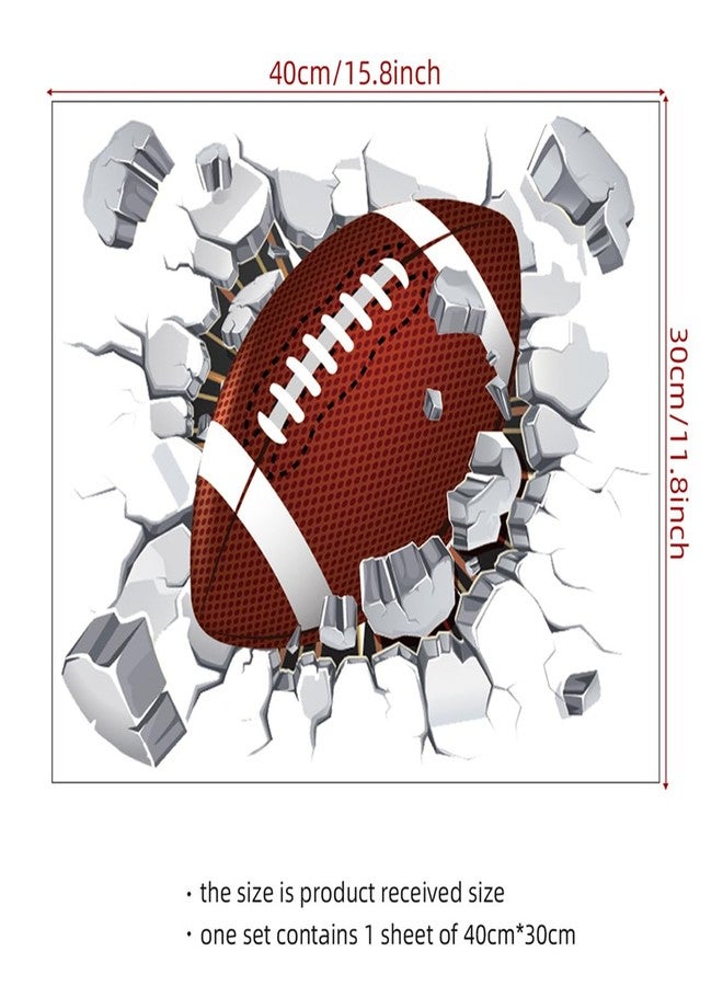 بيسماهير 2 ورقة ملصقات حائط لرياضة الرجبي، ملصقات حائط فنية رياضية لكرة القدم الأمريكية، جدارية فنية للرجال والأطفال والأولاد وعشاق كرة القدم واللاعبين وديكور غرفة النوم والمعيشة - Image 2