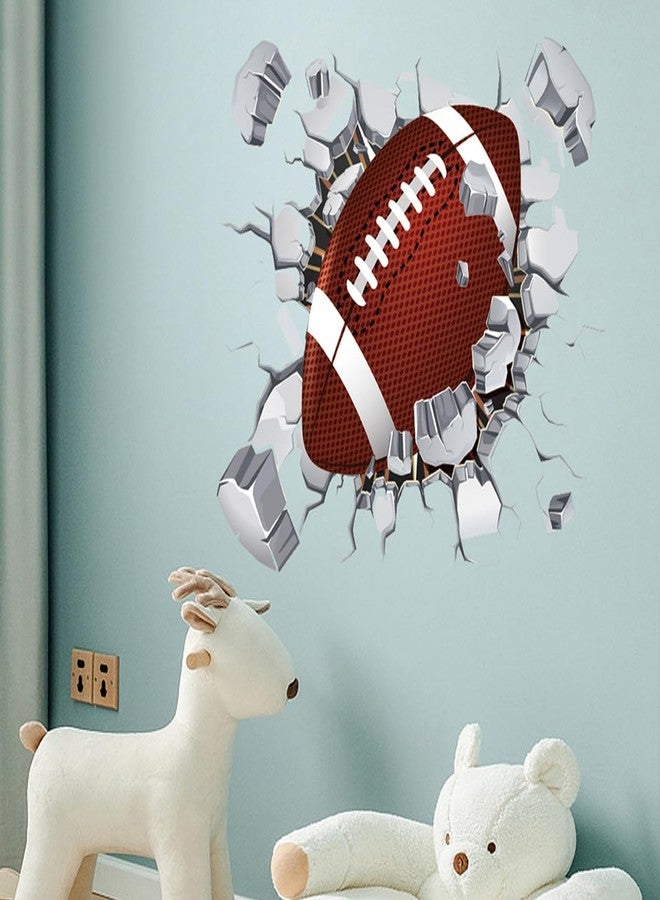 بيسماهير 2 ورقة ملصقات حائط لرياضة الرجبي، ملصقات حائط فنية رياضية لكرة القدم الأمريكية، جدارية فنية للرجال والأطفال والأولاد وعشاق كرة القدم واللاعبين وديكور غرفة النوم والمعيشة - Image 3