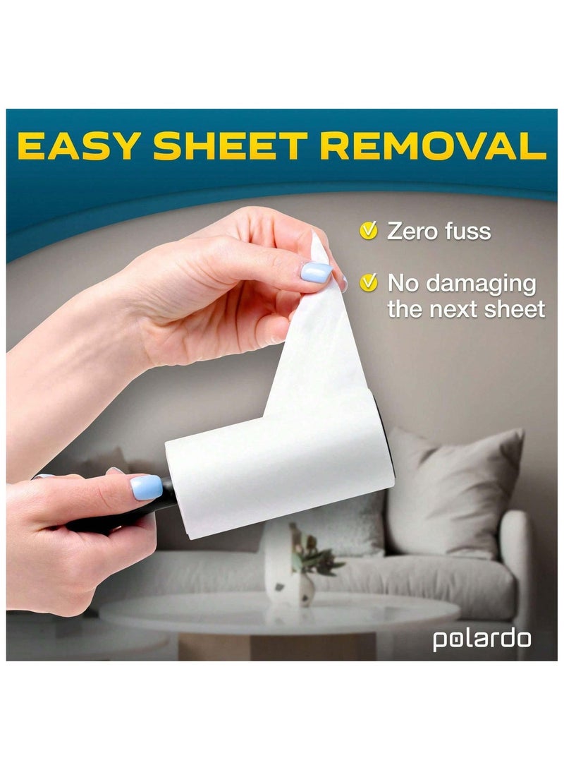 فرشاة مع لفافات ورقية لإزالة شعر القطط من الملابس او الأثاث, مكون من فرشاة واحدة مع 5 لفافات من الورق (35 ورقة لكل لفة) - Image 4