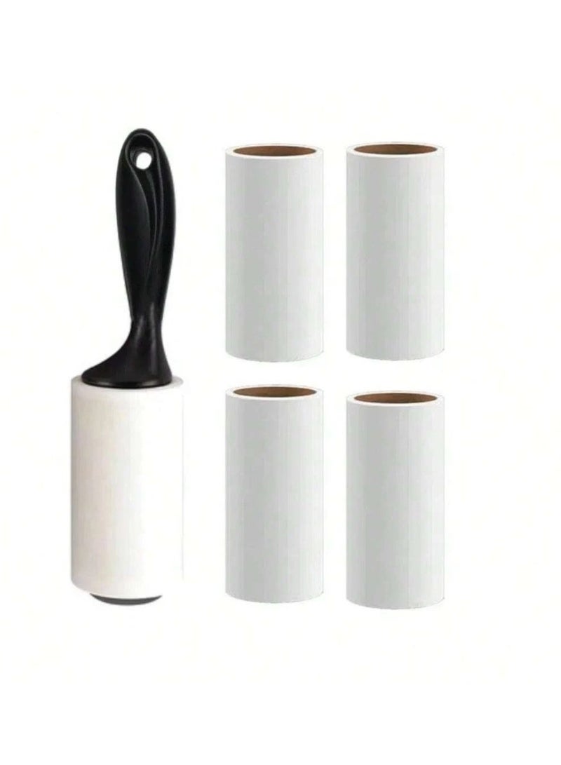 فرشاة مع لفافات ورقية لإزالة شعر القطط من الملابس او الأثاث, مكون من فرشاة واحدة مع 5 لفافات من الورق (35 ورقة لكل لفة) - Image 1