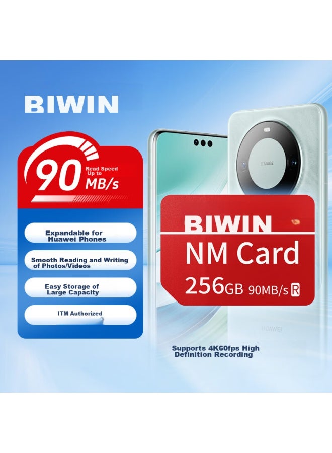 Biwin 256gb Nm Storage Card Memory Card For Huawei Honor Phones And Tablets, Compatible With Mate/nova/p Series, Fast Shooting And Storage - Image 5
