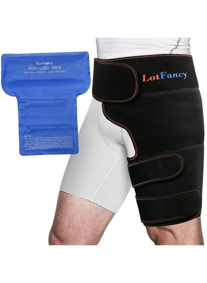 LotFancy Hip Brace With Hot Cold Pack, Gel Ice Pack Groin Wrap Support For Women And Men, Compression Brace For Hamstring, Thigh, Sciatica, Arthritis, Bursitis, Injuries, Nerve Pain Relief - Image 1