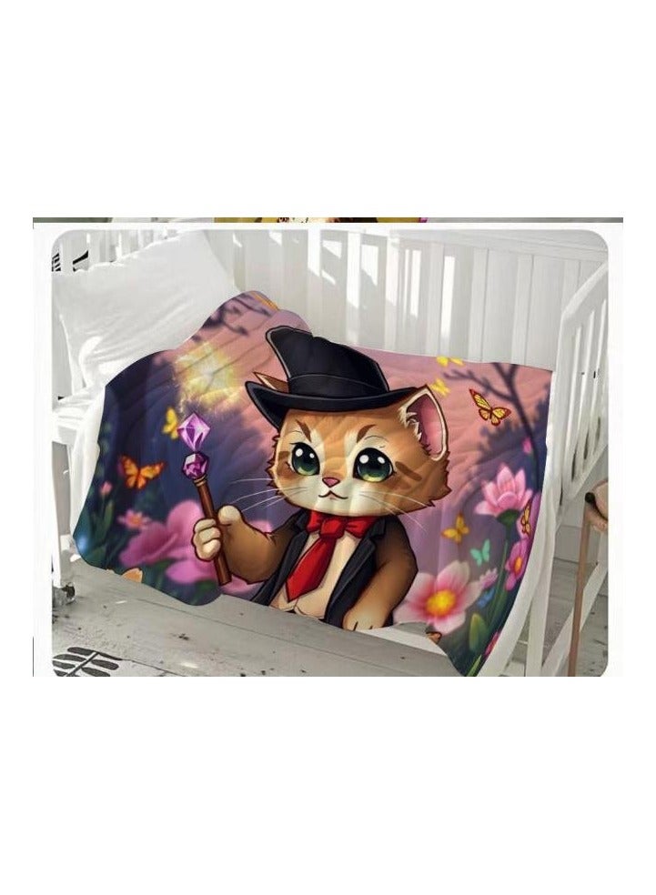 general Baby and children's cartoon flannel thin blanket (warm and comfortable, suitable for sleep, games) 70cm*100cm - 1061 - Image 2