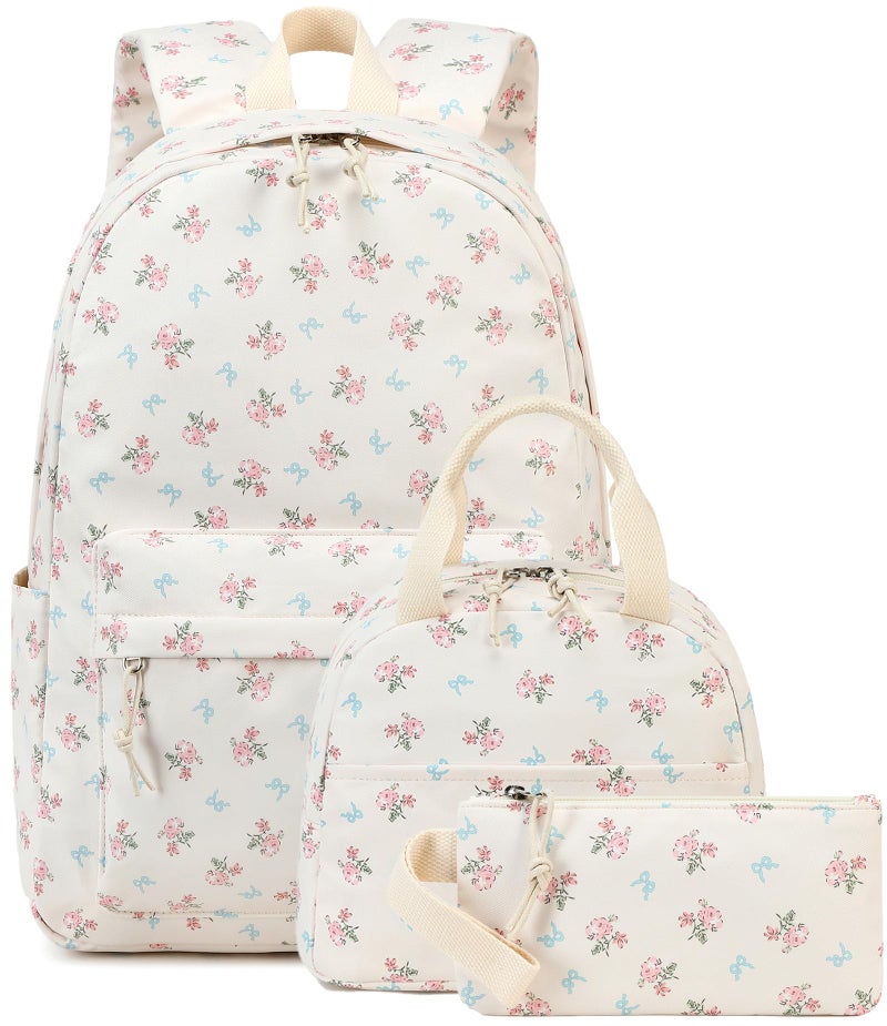 BTOOP School Backpack for Girls Kids Teens Cute School Bookbag Set with Insulated Lunch Box Pencil Case - Image 1