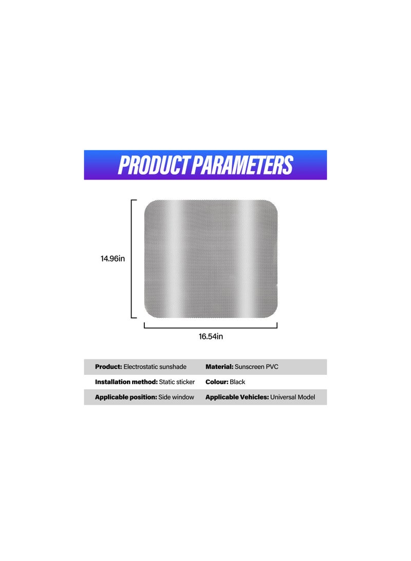 ملصقات واقي الشمس لنوافذ السيارة للأطفال، حماية من الأشعة فوق البنفسجية والخصوصية، أفلام لاصقة ثابتة، قابلة لإعادة الاستخدام والغسل، عبوة 4 لمعظم المركبات. - Image 4