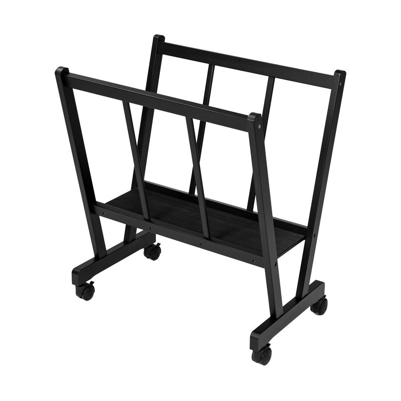 MEEDEN رف عرض الفن MEEDEN لحفظ الأعمال الفنية مع عجلات لتنظيم القماش خشب الزان رفوف تجفيف كبيرة للطباعة الأعمال الفنية الألواح الملصقات عرض الفن المعارض  Galleries  أسود