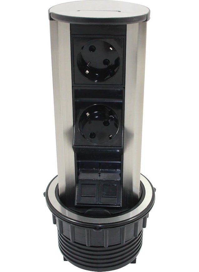 Cabinet Table Top Cylinder Socket Case Pop Up Push Socket Channel 6 Modules