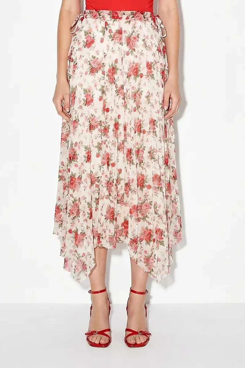 بيانكو لوتشي LUCCI Floral High-Waist Maxi Skirt