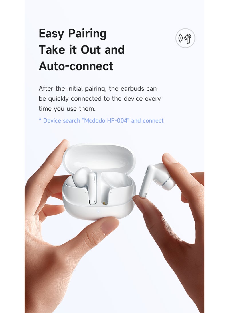 مكدودو Mcdodo سماعات أذن لاسلكية TWS B05 بلوتوث 5.3، وقت تشغيل 21 ساعة، واجهة USB-C - Image 4