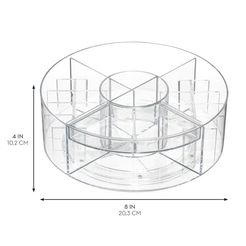 InterDesign iDesign The Sarah Tanno Collection Lazy Susan Spinning Cosmetic Organizer, Clear 7.7" x 7.7" - Image 2