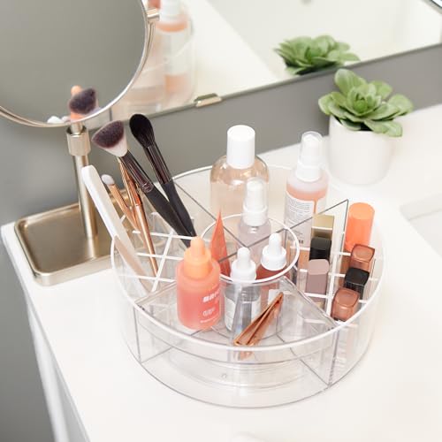 InterDesign iDesign The Sarah Tanno Collection Lazy Susan Spinning Cosmetic Organizer, Clear 7.7" x 7.7" - Image 4