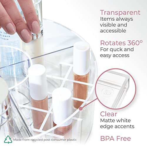 InterDesign iDesign The Sarah Tanno Collection Lazy Susan Spinning Cosmetic Organizer, Clear 7.7" x 7.7" - Image 5