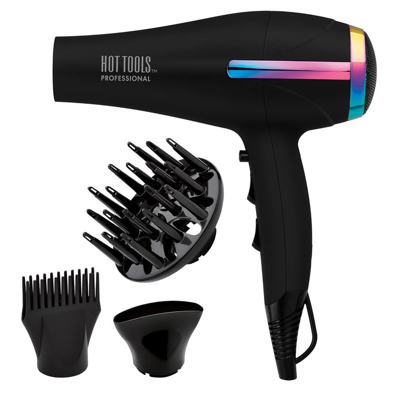 Hot Tools Professional Ceramic Rainbow Hair Dryer - Fast Drying Blow Dryer with Quiet Operation and Ion Technology for Long-Lasting and Shinier Hair - 1875 Watts - Image 1