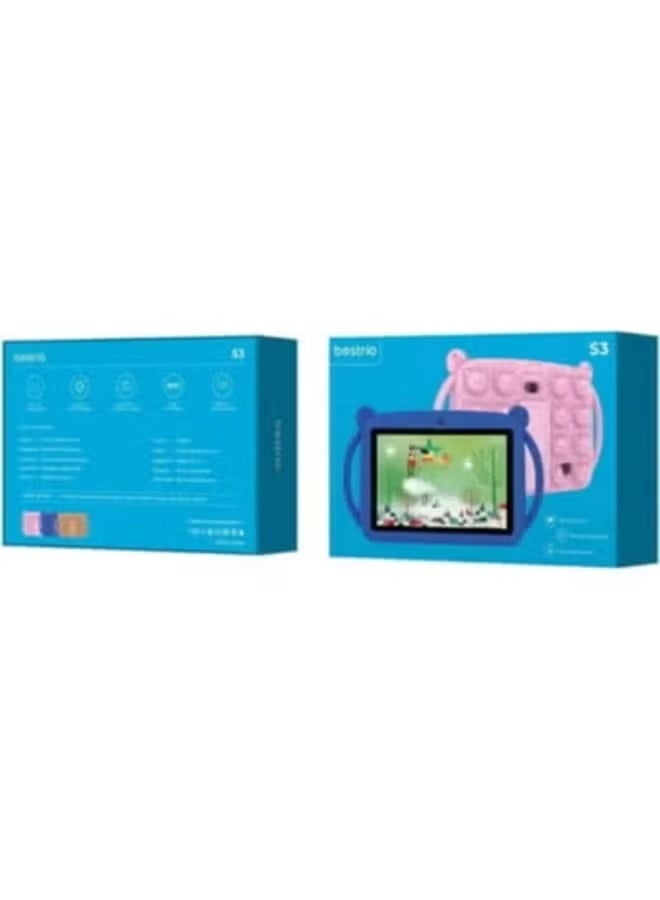 Bestrio S3 Kids Tablet with 7-Inch HD Display, 128GB Storage, 4GB RAM, Durable Protective Case, 3000mAh Battery, Parental Controls, Educational Apps, Fun Learning Games & Entertainment Mode – Safe, Portable & Kid-Friendly Tablet for Home, School, Travel & Daily Use - Image 1