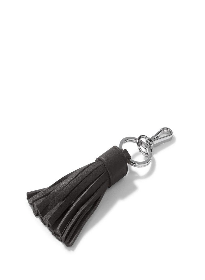 Leatherology Black Onyx Full Grain Leather Tassel Key Chain - Handcrafted Fringe Keychain with Metal Clip | Stylish, Durable Bag & Key Accessory for Everyday Use - Image 2