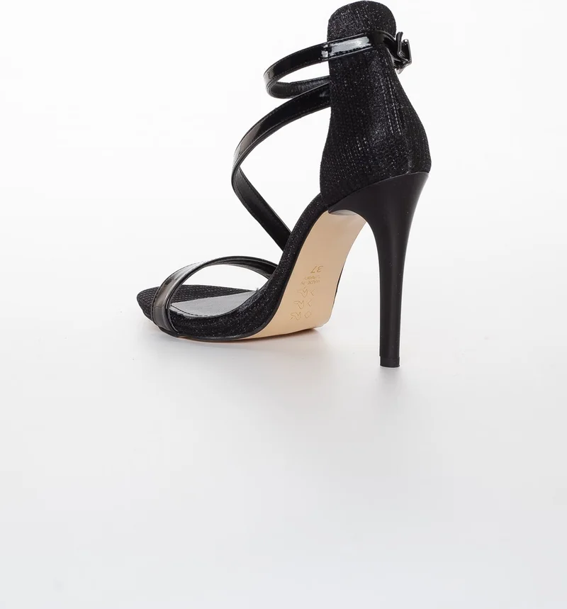 Dilimler Ayakkabı Dilimler Shoes Platform Tekbant Black Women's Heeled Evening Dress Shoes
