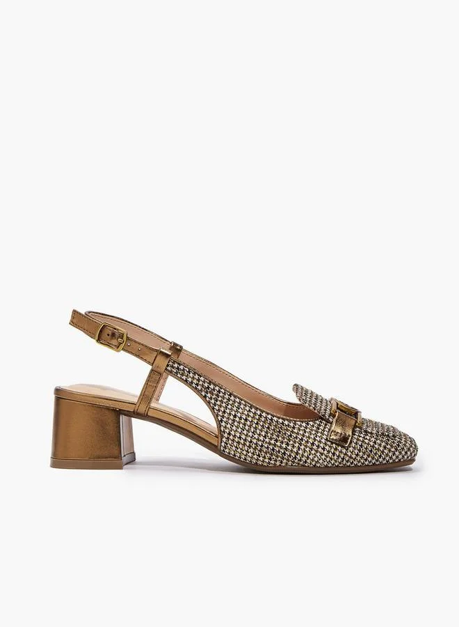 Celeste Women Checked Block Heel Sandals