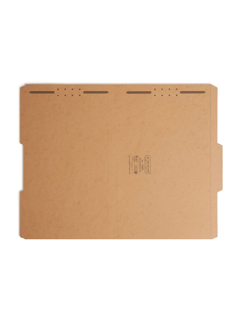 Smead Fastener File Folder, 2 Fasteners, Reinforced 2/5-Cut Tab Right of Center Position, Guide Height, Legal Size, Kraft, 50 per Box (19880) - Image 2