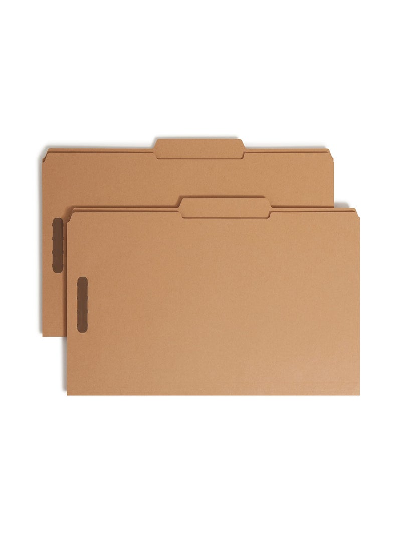 Smead Fastener File Folder, 2 Fasteners, Reinforced 2/5-Cut Tab Right of Center Position, Guide Height, Legal Size, Kraft, 50 per Box (19880) - Image 1