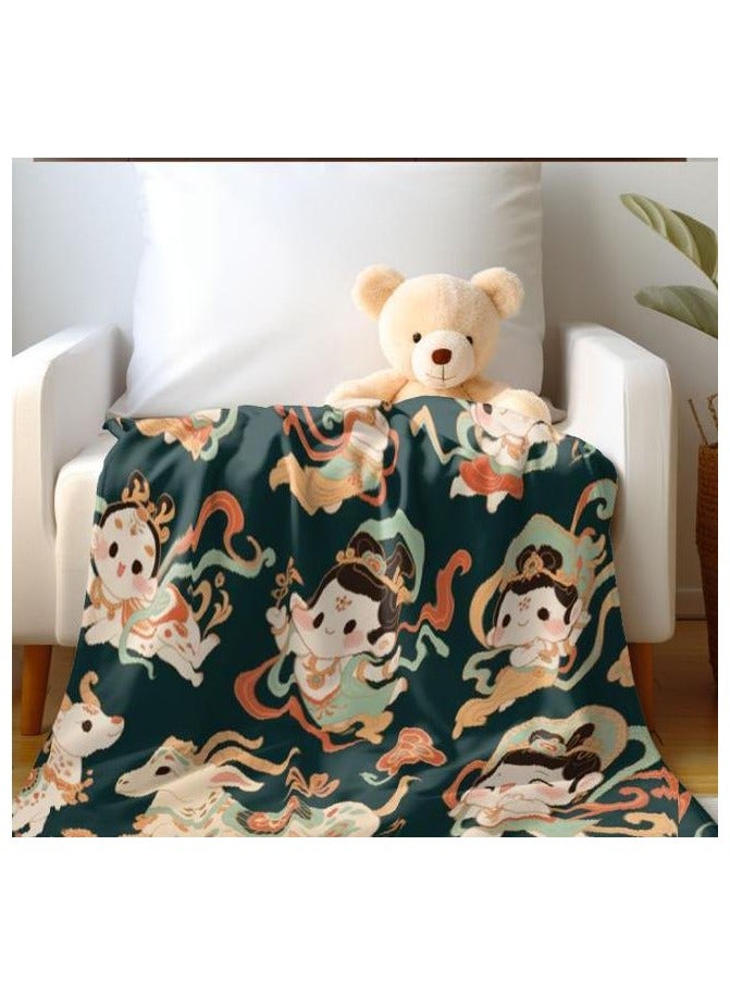 عام بطانية رقيقة من الفانيلا الكرتونية للأطفال أو الطلاب (دافئة ومريحة ومناسبة للنوم والألعاب) 100 سم * 150 سم - 291 - Image 1