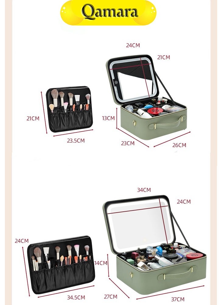 QAMARA Vanity mirror that can store cosmetics, with LED lighting, suitable for home use and for taking on the go. - Image 2