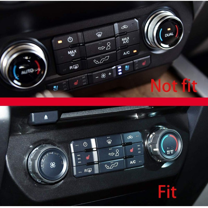 Keptrim for F150 Air Conditioner Switch & Trailer & 4WD & VOL Knob Button Trim for Ford F150 XLT 2016 2017 2018 2019, Red Aluminum, 6pcs - Image 5