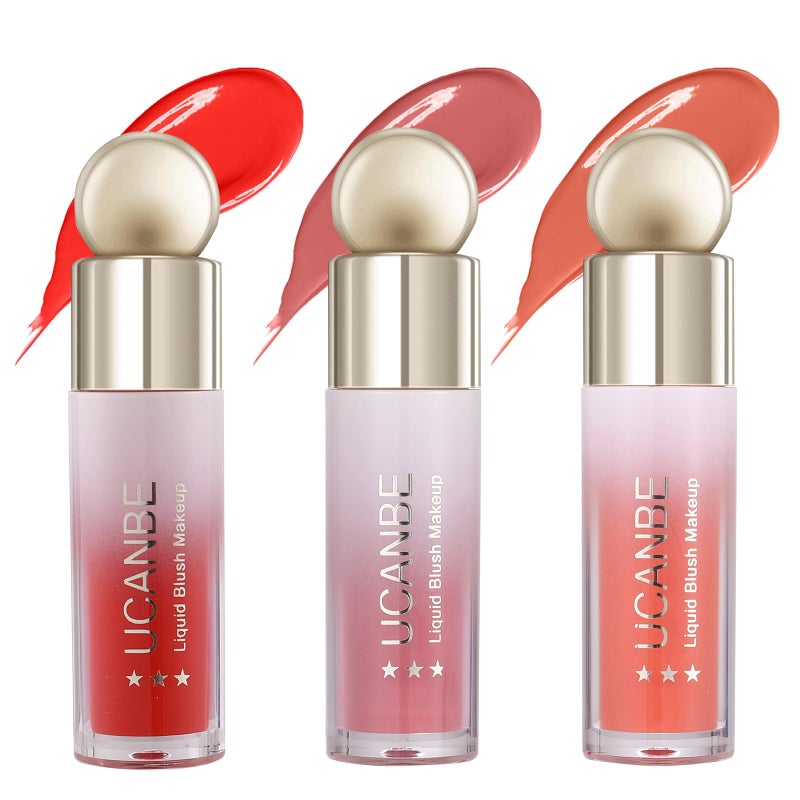 UCANBEMAKEUP UCANBE 3 PCS Liquid Blush Makeup Kit, Soft Cream Face Blush for Cheeks, Dewy Cheek Tint, Easy to Blend & Light Weight Face Blushes for Women Girls(02) - Image 1