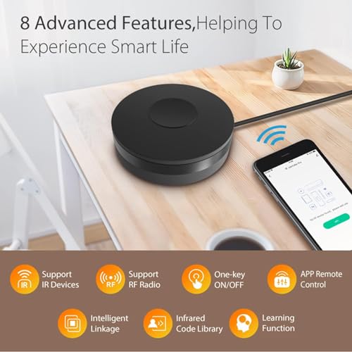 protium Smart IR RF Universal Remote: Infrared WiFi Remote Controller, IR/RF Smart Home Hub, IR Emitter and RF Blaster for Fan AC TV DVD, Tuya/Smart Life App Control, Compatible with Alexa Google Assistant - Image 2