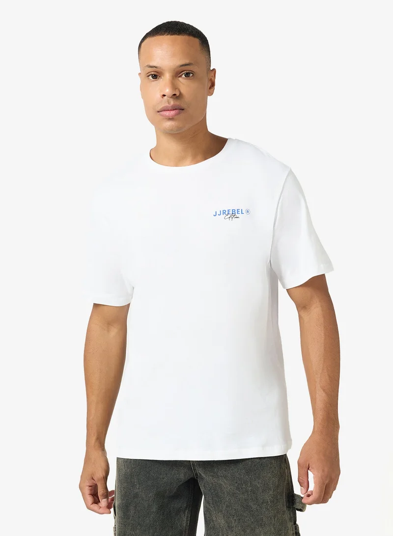 جاي جاي ريبل تيشيرت كاجوال بياقة دائرية