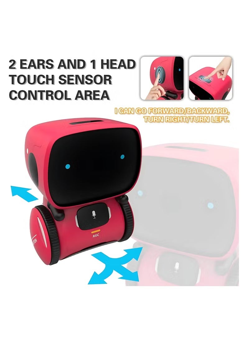 REC Mini Smart Robot Toy for Kids – Voice-Controlled Talking Robot with Lights  Sounds, Interactive Educational Toy for Boys  Girls Ages 3+ (Red) - Image 2