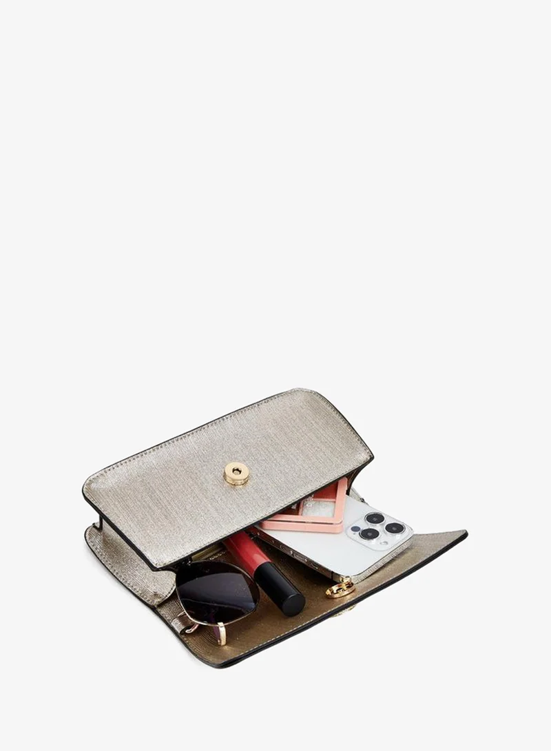 Celeste GOLD Textured Crossbody Bag With Detachable Chain Strap for Women | Best Price UAE