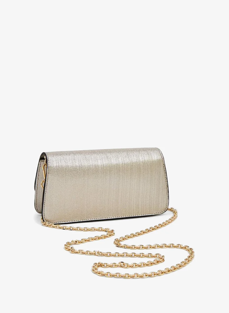 Celeste GOLD Textured Crossbody Bag With Detachable Chain Strap for Women | Best Price UAE
