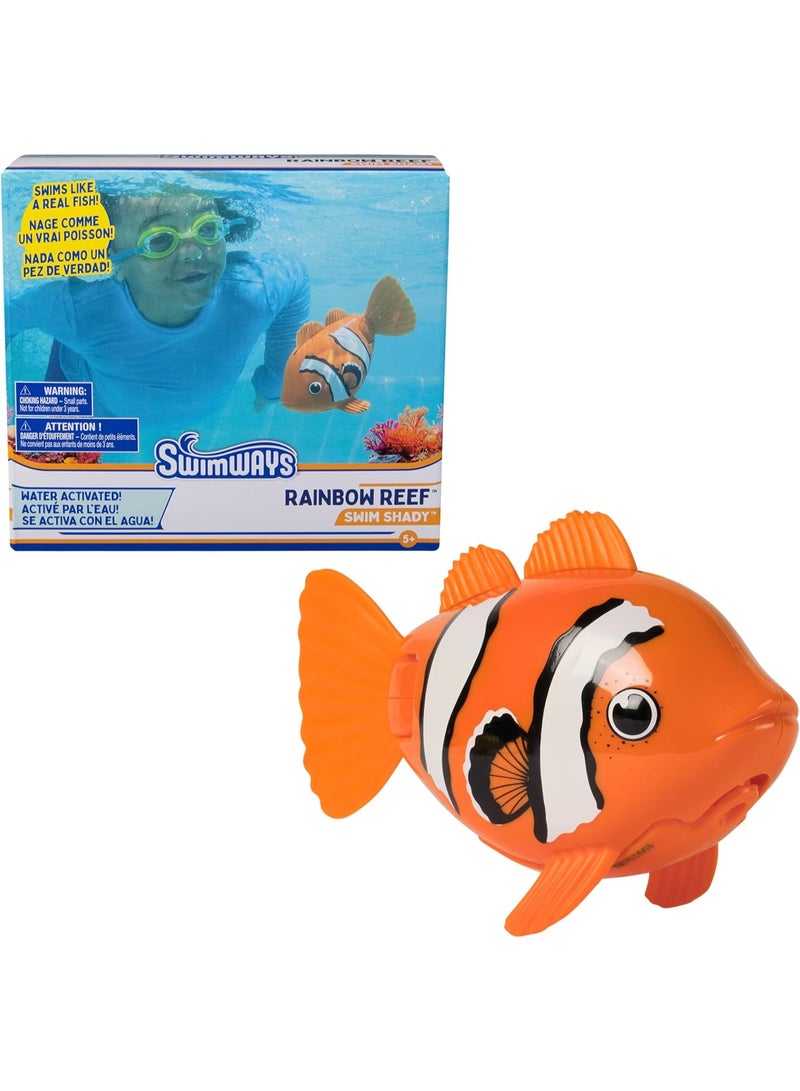 سويم وايز لعبة السمكة السباحة "سيم شادي" من سويم وايز رينبو ريف – تعمل بالبطارية وتتحرك بشكل واقعي في الماء، تشمل بطاريتين AAA – لعبة ممتعة للمسبح والحمام للأطفال من سن 5 سنوات فما فوق - Image 1