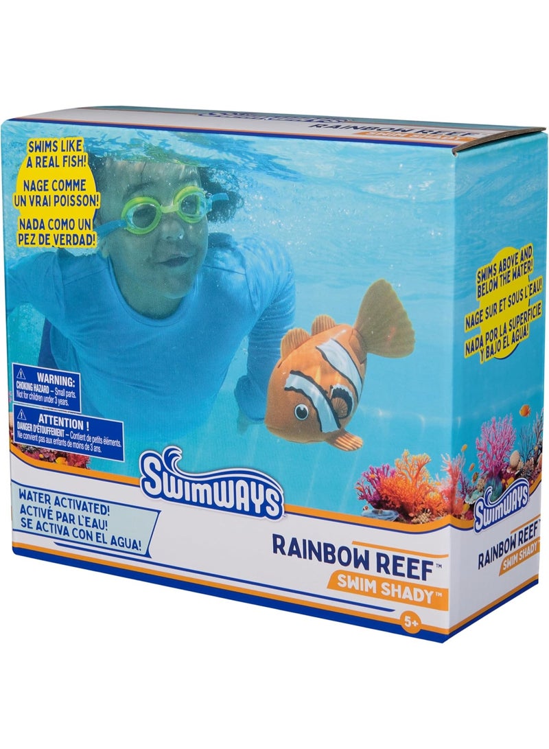 سويم وايز لعبة السمكة السباحة "سيم شادي" من سويم وايز رينبو ريف – تعمل بالبطارية وتتحرك بشكل واقعي في الماء، تشمل بطاريتين AAA – لعبة ممتعة للمسبح والحمام للأطفال من سن 5 سنوات فما فوق - Image 2