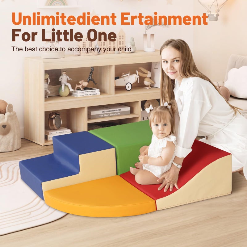 TODIBY 4-Piece Soft PU Leather Toddlers Climbing Toys, Foam Climbing Blocks for Toddlers, Baby Play Set Foam Climb Structures for Toddler 3+, Indoor Crawl Activity Play Gym - Image 5
