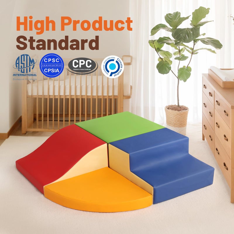 TODIBY 4-Piece Soft PU Leather Toddlers Climbing Toys, Foam Climbing Blocks for Toddlers, Baby Play Set Foam Climb Structures for Toddler 3+, Indoor Crawl Activity Play Gym - Image 2