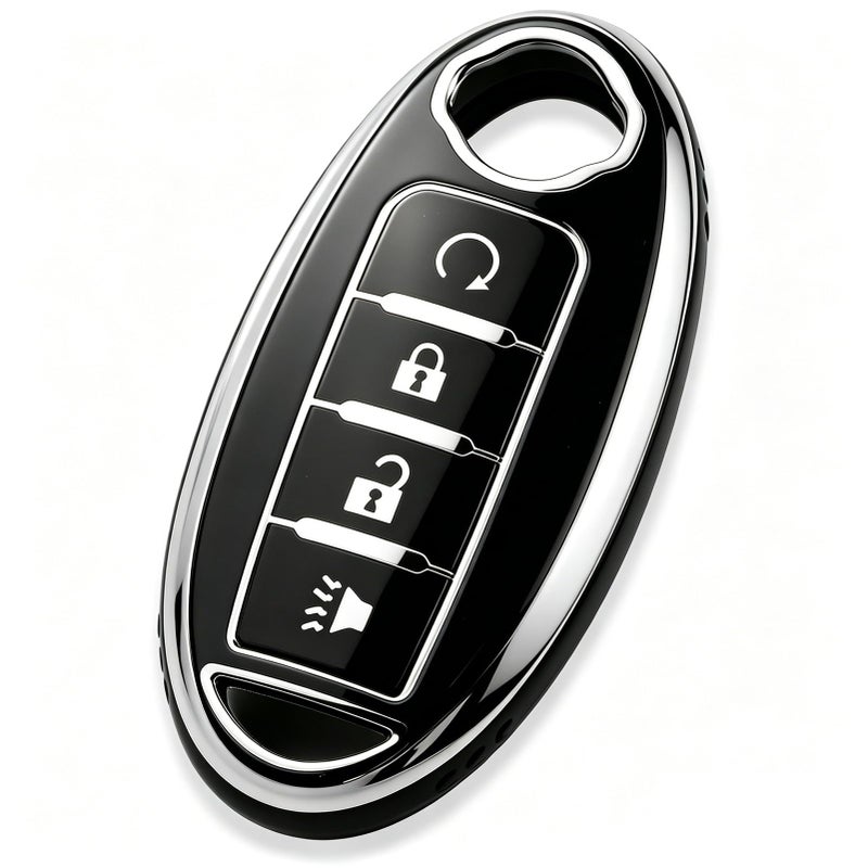 Tautrophen Key Fob Cover Fit for Nissan Infiniti Rogue Pathfinder Armada Murano kicks Frontier Titan 4 Buttons Smart Key - Image 3