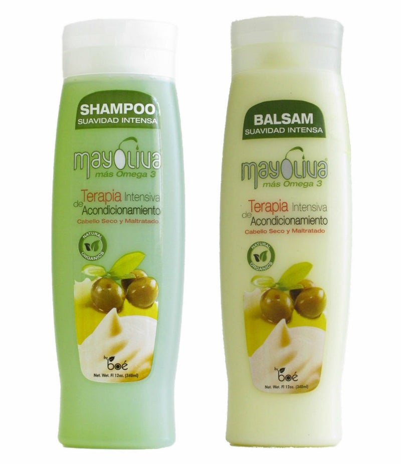 Mayoliva Mas Omega 12oz Shampoo Balsam Rinse Set Dominican Hair