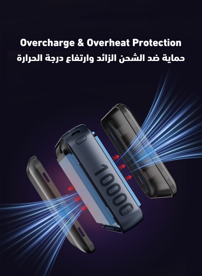 JODA Metix 10Power Bank 10000mAh 22.5W PD - With Cabel USB-C Portable Charger ⚡🔋Fast Charging Power Bank ⚡10000 mAh Power Bank 🔋USB-C Power Bank 🔌PD Fast Charging Power Bank ⚡3-Port Power Bank 📱22.5W Fast Charger ⚡Power Bank for Smartphones 📱USB-A and USB-C Charger 🔌Portable Power Bank for Travel ✈️Charger for iPhone & Samsung 📱 - Image 5