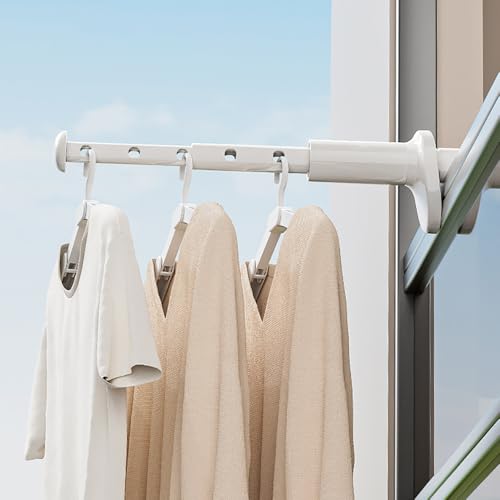TASEVO Travel Drying Rack for Clothes - Portable Hanging Rack Over The Door with Retractable Rod - Mini Size for Cruise, RV, Dorm, Apartment, Hotel Laundry - Image 1
