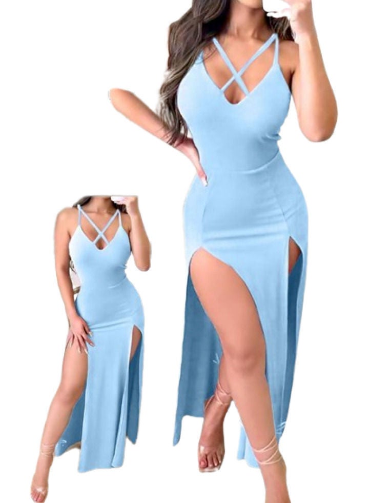 Ward Lycra dress for women with a narrow cut and an opening from the SIDE 