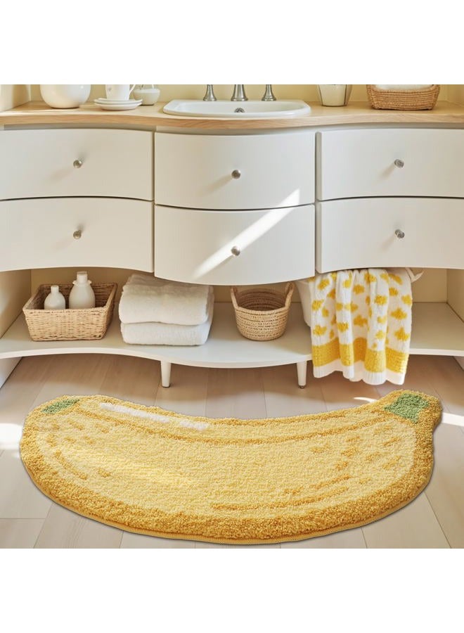 Lumi Cute Bathroom Rugs, Funny Fruit Runner Rug, Soft Plush Fluffy Bath Mat, Absorbent, Non-Slip for Bathroom, Kitchen Sink, Bedroom, Kid's Bedroom, and Living Room, 18.5"x39.5", Banana - Image 5