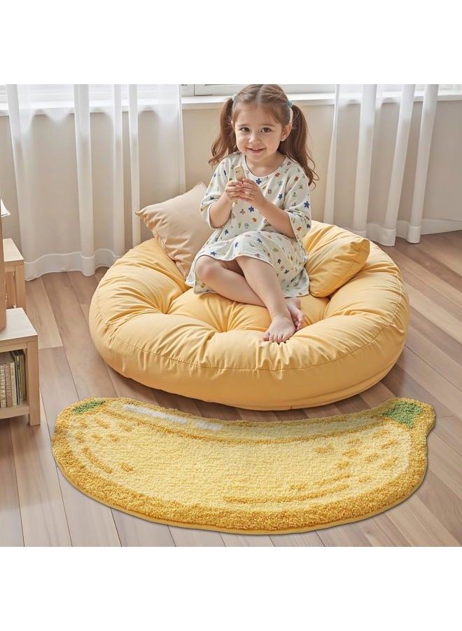 Lumi Cute Bathroom Rugs, Funny Fruit Runner Rug, Soft Plush Fluffy Bath Mat, Absorbent, Non-Slip for Bathroom, Kitchen Sink, Bedroom, Kid's Bedroom, and Living Room, 18.5"x39.5", Banana - Image 4