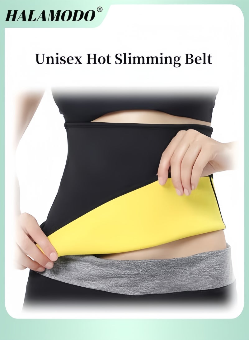 HALAMODO Unisex Hot Slimming Belt Waist Trainer Body Shaper Waist Trimmer Cincher Sweat Belt Fitness Waist Protection for Men & Postpartum Waist Belt for Women