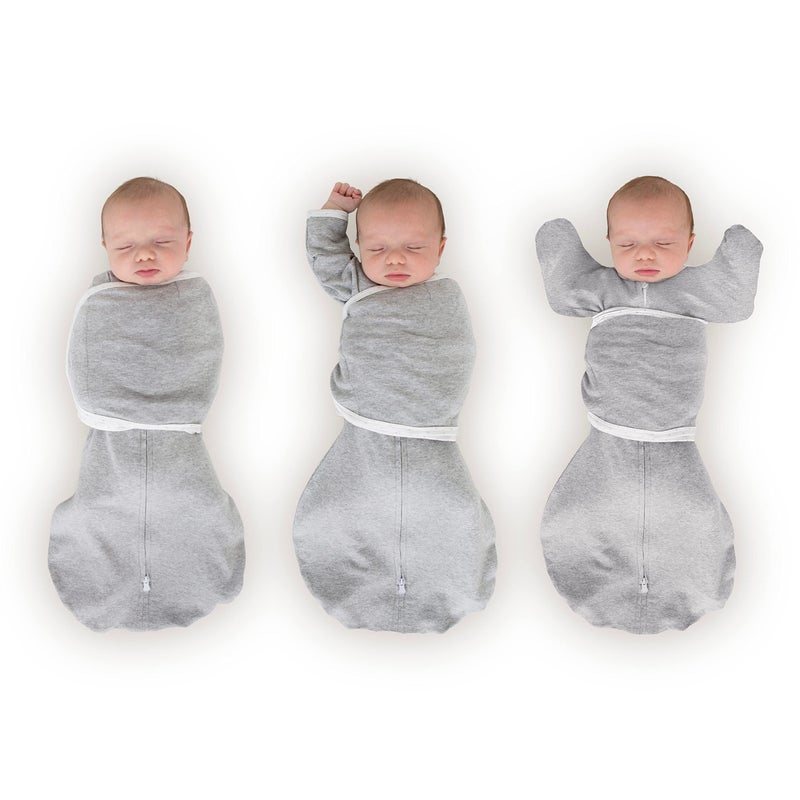 SwaddleDesigns 6Way Omni Swaddle Sack Arms Up Swaddle for Newborn More Options to Calm Startle Reflex Improves Sleep Easy Transition Baby Sleep Sack 1218 lbs Heathered Gray - Image 2