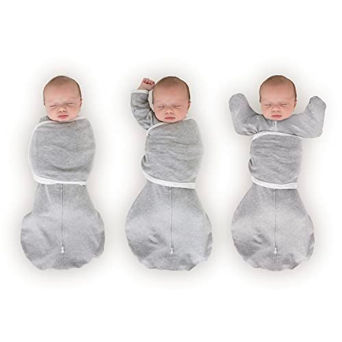 SwaddleDesigns 6Way Omni Swaddle Sack Arms Up Swaddle for Newborn More Options to Calm Startle Reflex Improves Sleep Easy Transition Baby Sleep Sack 1218 lbs Heathered Gray - Image 1