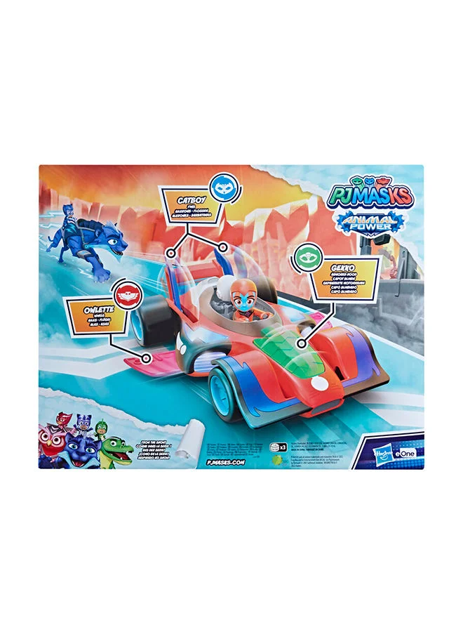 هاسبرو - جيمينج Animal Power Flash Cruiser Preschool Toy, Converting Car With Lights Or Sounds, Vehicle And Action Figure For Kids Ages 3 And Up