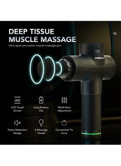 ADEBOLA Deep Tissue Massage Gun，Portable Quiet Electric Percussion Muscle Massager with 6 Interchangeable  Massage  Heads and Tool Case，Gifts for Women/Men/Her/Him  - Image 2